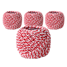 인디케이 트와인끈 2mm, 화이트 + 레드, 4개, 18m