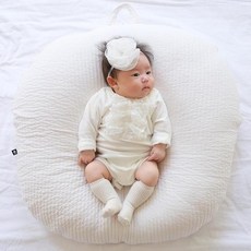 ROTOTO bebe 嬰幼兒防溢奶枕套, 絎縫白