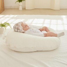ROTOTO bebe 嬰幼兒防溢奶枕套, 鬆餅格紋象牙白