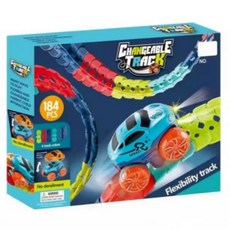 Gonggam Toy 184片 DIY 組裝式軌道 & LED 魔術移動車, 1個, 混合顏色