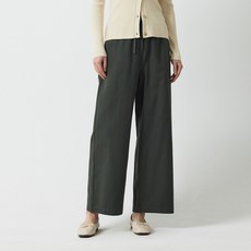 JAJU 여성용 트윌 이지 와이드 코튼 팬츠
