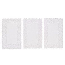 Party09 Livingda 方形蕾絲花邊紙 16 x 23 cm, 白色, 300個