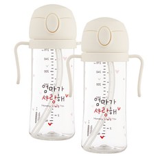 해님 낫싱 올인원 PA 원터치 빨대컵, 270ml, 2개, 크림화이트엄마가
