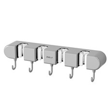 MALL TO YOU 免鑽孔多功能清潔工具掛鉤 拖把架, 灰色, 1個