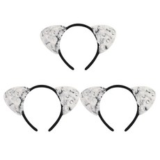 밍크 고양이 헤어 밴드, 블랙, 3개