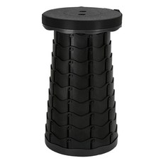 하이퍼플래닛 아웃도어 휴대용 높이조절 접이식 자바라 캠핑의자, 블랙, 1개