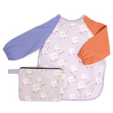 semoms 嬰幼兒用防水美術畫袍 + 收納袋套組, 擁抱小紫