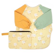 semoms 嬰幼兒用防水美術畫袍 + 收納袋套組, 擁抱小黃