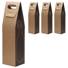 인디케이 손잡이 와인 상자 크라프트, 4개, 혼합색상