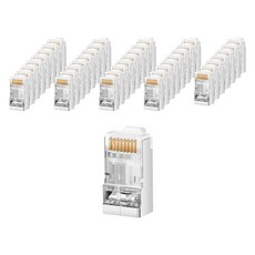 랜스타 케이블 통과형 모듈러 콘넥터 8P8C RJ45 CAT.5E STP, LSN-PASS-5ESTP, 100개