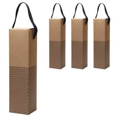 인디케이 리본핸들 와인 상자 크라프트, 혼합색상, 4개