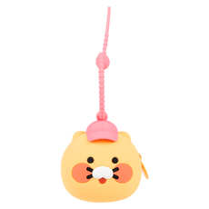 Kakao Friends 圓滾滾臉型 矽膠耳機多功能收納包, 春植 帽子(粉紅色), 1個, 單一商品