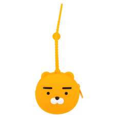 Kakao Friends 圓滾滾臉型 矽膠耳機多功能收納包, Ryan, 1個, 單一商品