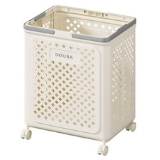 withleny 附輪移動式洗衣籃, 奶油色