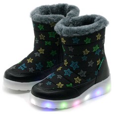 童款RD星星LED發光鞋底保暖雪靴