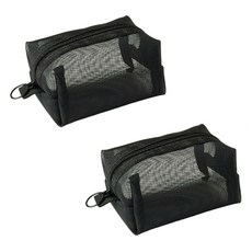 탑피아 휴대용 케이블 이어폰 파우치, 블랙, 2개