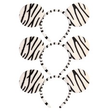 老虎髮帶, 白色, 3個