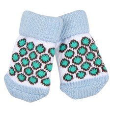 퍼피아 강아지 레오파드 미끄럼방지 양말, 스카이블루, 8개
