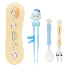 LiLFANT 幼兒用The Stick Max筷子+湯匙+叉子+收納盒組 大耳狗 CM8830, 1套, 勺子+叉子+筷子+箱子, 混合顏色