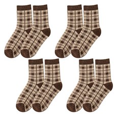 소니오 여성용 브라운 튤립 패션 양말 4켤례 세트