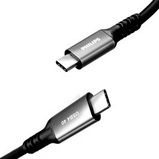 필립스 C to C 5K 썬더볼트3 240W 40Gbps 고속충전 데이터 케이블 SWV6701, 1개, 1m