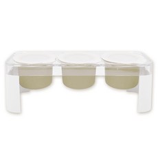 DKU 迷你膠囊型副食品矽膠收納盒 35ml 3入+托盤組, 105ml, 1組, 象牙白(膠囊)