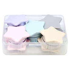 Magpia 粉彩星形磁鐵夾 5種 x 2入組, 1套, 黃色+薄荷綠+紫羅蘭色+粉紅色+灰色