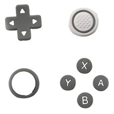 HOHOO 任天堂 Switch Lite 矽膠搖桿帽 + 按鍵帽套組, 灰色, 1套, 單一商品