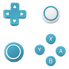 HOHOO 任天堂 Switch Lite 矽膠搖桿帽 + 按鍵帽套組, 藍綠色, 1套, 單一商品