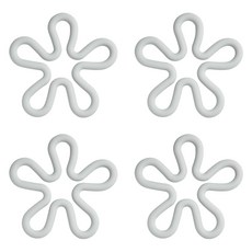 Easy Sili 粉彩矽膠波浪花朵隔熱墊, 4個, 灰色