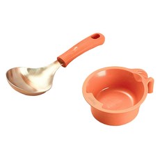 Bogen 多功能公勺 + 湯匙托盤組, 蜜桃色, 1套