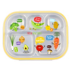 kitchen U Farm Farm 不鏽鋼餐盤便當盒, 蓋子, 1個, 混合顏色