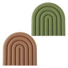 IYNSTORY 彩虹矽膠鍋墊 2件組, 1套, 卡其色, 棕色