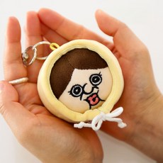 메세 빵빵이 후드 스트레스볼 키링, 7.5cm, 옥지(옐로우), 1개