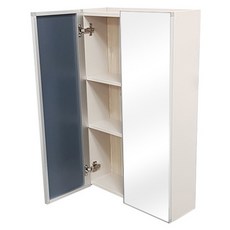 PlusBrand 누드 거울 2도어 욕실 수건수납장, 아이보리, 1개