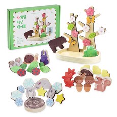 GabeFamily 四季學習桌原木積木 48p, 1個, 混合顏色