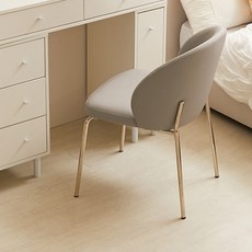 퍼피노 레그 등받이 인조가죽 식탁 의자 방문설치, 그레이, 2개