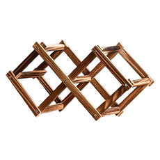 摺疊式葡萄酒展示收納木架 陳列架 3瓶, 1個, 棕色