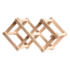 摺疊式葡萄酒展示收納木架 陳列架 3瓶, 1個, 原木色