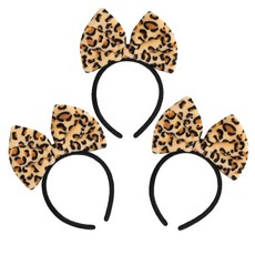 豹紋蝴蝶髮帶, 黃色 + 栗色 + 黑色, 3個