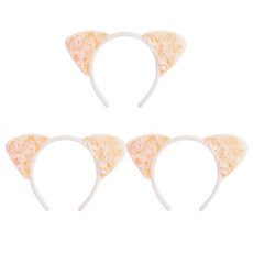 貓咪髮帶, 橘色, 3個