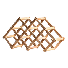 折疊式葡萄酒展示收納木架 陳列架 6瓶, 1個, 原木色