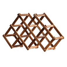 折疊式葡萄酒展示收納木架 陳列架 6瓶, 1個, 棕色