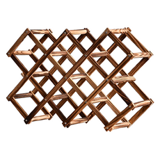 折疊式葡萄酒展示收納木架 展示櫃 10瓶, 1個, 棕色