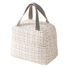 Misoroun 花呢便當袋, 白色, 1個