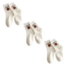 소니오 여성용 러블리 베어 패션 양말 3켤레