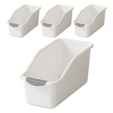 黑白乾淨最新型壁櫥滾輪式收納盒, 4個, 白色