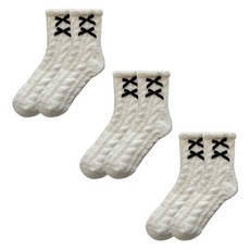 소니오 여성용 플러피 러블리 양말 3켤레