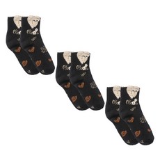 소니오 여성용 브라우니 소프트 패션 양말 3켤레