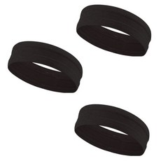 矽膠運動髮帶, 黑色, 3個